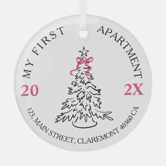 Meine erste Wohnung hält rosa Bug Ornament Aus Glas (Vorderseite)