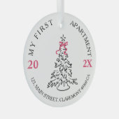 Meine erste Wohnung hält rosa Bug Ornament Aus Glas (Vorderseite Rechts)