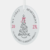 Meine erste Wohnung hält rosa Bug Ornament Aus Glas (Vorderseite links)