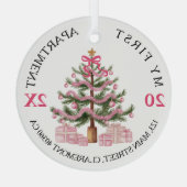 Meine erste Wohnung hält rosa Koquette Ornament Aus Glas (Rückseite)