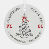 Meine erste Wohnung hält roten Bogen Ornament Aus Glas (Rückseite)