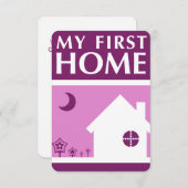 meine erste Zuhause (Mod mauve) Einladung (Vorne/Hinten)
