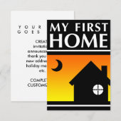 meine erste Zuhause (Mod-Sonnenaufgang) Einladung (Vorne/Hinten)