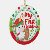 Meine ersten 1. Weihnachtself-Einhorn-Kinder Keramik Ornament (Rechts)