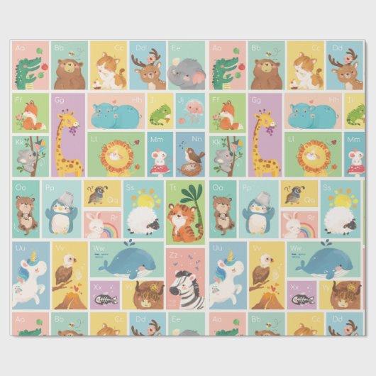 Meine ersten Alphabet-ABC-Tiere Geschenkpapier (Flach)