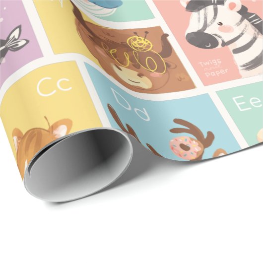 Meine ersten Alphabet-ABC-Tiere Geschenkpapier (Rolleneckpunkt)