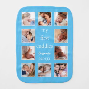 Meine ersten Cuddles nennen 10 Fotos Neugeborenes  Baby Spucktuch