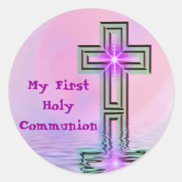 Meine ersten heilige Kommunions-Aufkleber Runder Aufkleber