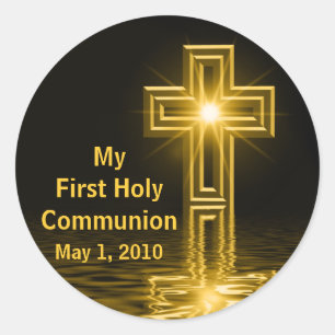 Meine ersten heiligen Kommunionskleber Runder Aufkleber