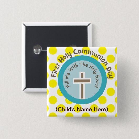 Meine ersten Knöpfe der heiligen Kommunion Button (Vorne & Hinten)
