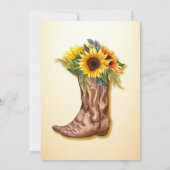 Meine ersten Rodeo Cowboy Stiefel Sonnenblumenmädc Einladung (Rückseite)