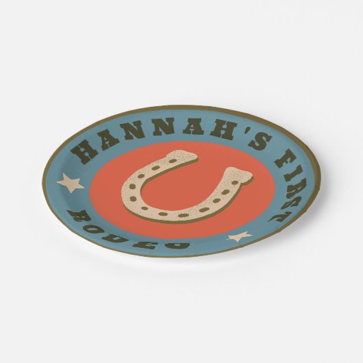 Meine ersten Rodeo Paper-Teller Pappteller (Schrägansicht)