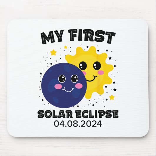 Meine ersten Solar Eclipse Kindermädchen 2024 Sol Mousepad (Vorne)