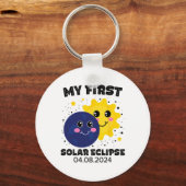 Meine ersten Solar Eclipse Kindermädchen 2024 Sol Schlüsselanhänger (Vorderseite)