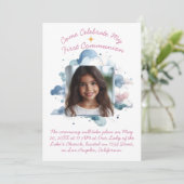 Meine ersten Wasserfarbenwolken Einladung (Stehend Vorderseite)