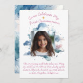 Meine ersten Wasserfarbenwolken Einladung (Vorne/Hinten)