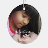 Meine ersten Weihnachten als große Schwester Keramik Ornament (Links)
