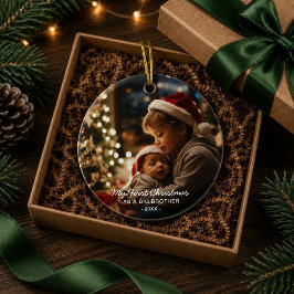 Meine ersten Weihnachten als großes Foto für die F Keramik Ornament