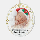 Meine ersten Weihnachten als großes Oma-Foto Keramik Ornament (Links)