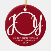 Meine ersten Weihnachten als großes Oma Foto rot Keramik Ornament (Vorne)