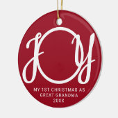 Meine ersten Weihnachten als großes Oma Foto rot Keramik Ornament (Links)