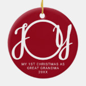 Meine ersten Weihnachten als großes Oma Foto rot Keramik Ornament (Hinten)