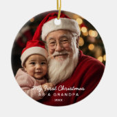Meine ersten Weihnachten als Großvater-Foto Keramik Ornament (Vorne)