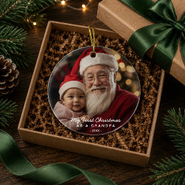 Meine ersten Weihnachten als Großvater-Foto Keramik Ornament