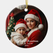 Meine ersten Weihnachten als Mama Foto Keramik Ornament (Vorne)