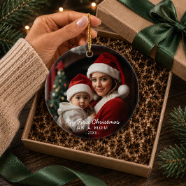Meine ersten Weihnachten als Mama Foto Keramik Ornament