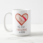 Meine ersten Weihnachten als Mama Liebe Herz Baby Kaffeetasse (Links)