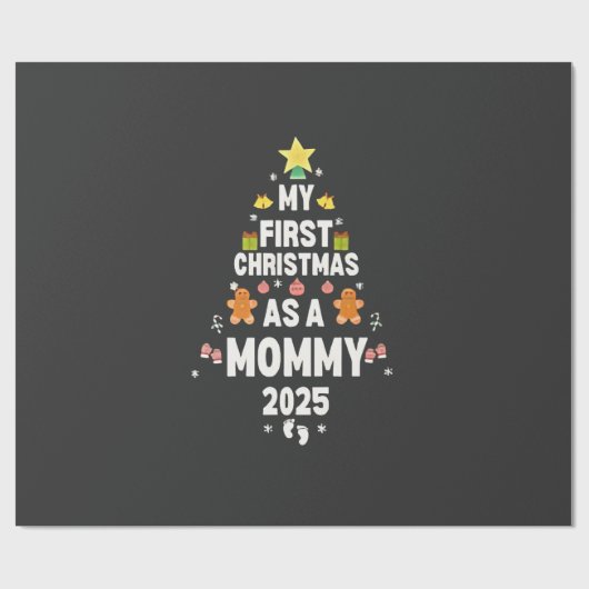 Meine ersten Weihnachten als Mommy 2025 Weihnachte Geschenkpapier (Flach)