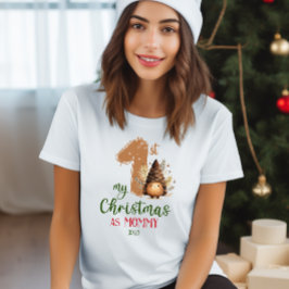 Meine ersten Weihnachten als Mommy Watercolor Retr T-Shirt