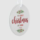 Meine ersten Weihnachten als Nana Greenery Ornament (Vorderseite)