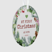Meine ersten Weihnachten als Nana Winter Greenery Ornament (Vorderseite)