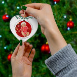 Meine ersten Weihnachten als Oma Baby Foto Keramik Ornament<br><div class="desc">Niedliches Weihnachtsbaby-Foto mit Geburtsdaten,  das Sie leicht für Familienmitglieder anpassen können</div>