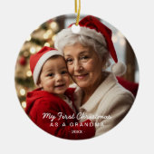 Meine ersten Weihnachten als Oma-Foto Keramik Ornament (Vorne)