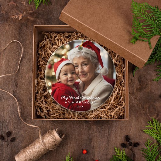 Meine ersten Weihnachten als Oma-Foto Keramik Ornament