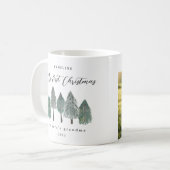 Meine ersten Weihnachten als Oma Foto Pine Trees Kaffeetasse (Vorderseite Links)