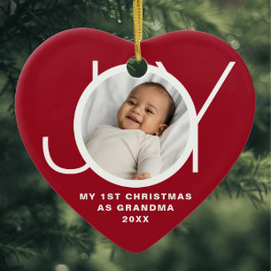 Meine ersten Weihnachten als Oma Foto Red Keramik Ornament
