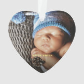 Meine ersten Weihnachten als Oma Heart Shaped Foto Ornament (Rückseite)