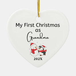 Meine ersten Weihnachten als Oma Personalisiertes  Keramik Ornament