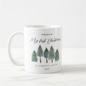 Meine ersten Weihnachten als Onkel Foto Pine Trees Kaffeetasse (Links)