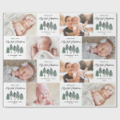 Meine ersten Weihnachten als Tante Foto Collage Bä Geschenkpapier (Flach)