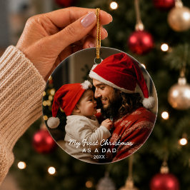 Meine ersten Weihnachten als Vater Foto Keramik Ornament