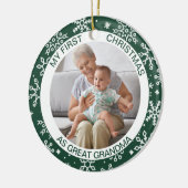 Meine ersten Weihnachten | Foto Grüne Schneeflocke Keramik Ornament (Links)