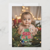 "Meine ersten Weihnachten" FotoCollage Feiertagskarte (Vorderseite)