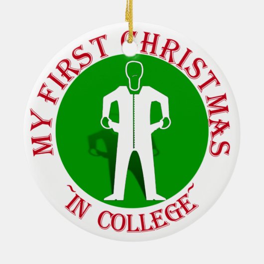 Meine ersten Weihnachten in der Uni Keramikornament (Hinten)
