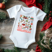 Meine ersten Weihnachten Niedlich Groovy Retro Bil Baby Strampler