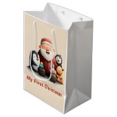 Meine ersten Weihnachten Niedlich Weihnachten Weih Mittlere Geschenktüte (Vorderseite Schrägansicht)